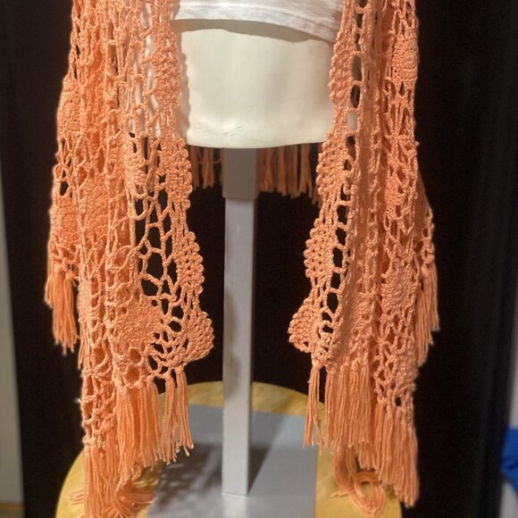 🍄464-You Are UK2LA😁💛 Salmon Mandella Crochet Vest - Picture 11 of 11